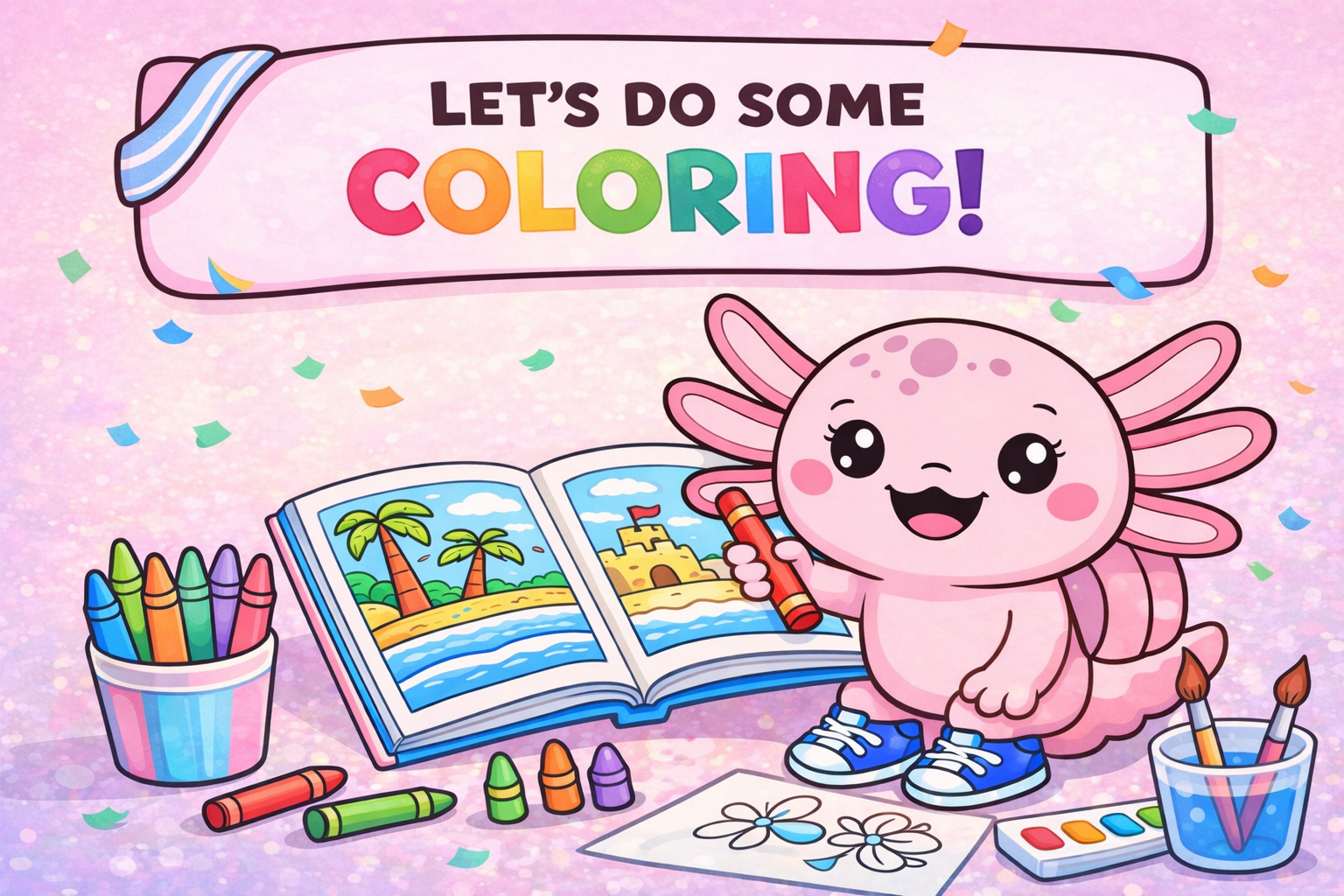 Coco, o Axolote - Vamos colorir!