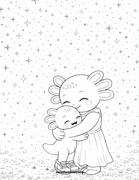 Desenho Dia das Mães - Coco, o Axolote